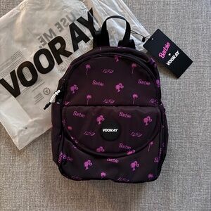 🎀 (NEW) Black & Pink Logo Mini Backpack – Limited Edition Barbie™ x Vooray